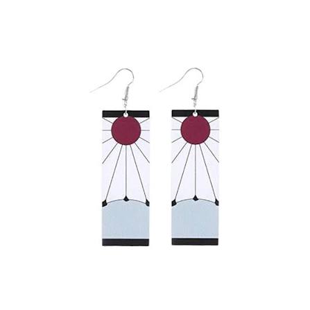 Demon Slayer Tanjiro Hanafuda Sun Earrings & Ear Clips