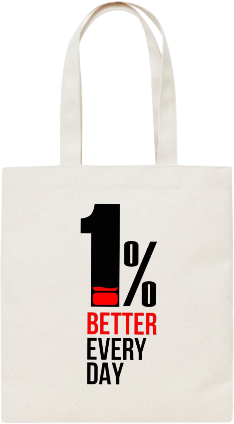 1% BETTER EVERY DAY tote bag beige 50