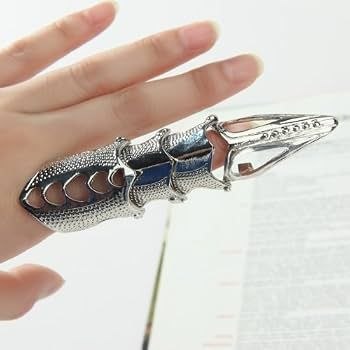 Silver Vintage Finger Ring Punk Style Spiky Joint