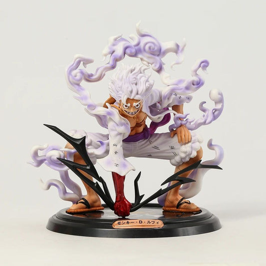 Bandai One Piece Fifth Gear Sun God Nika Luffy Squatting Figure, Anime Peripheral Model Ornament, 2D Anime Collectible Trendy To
