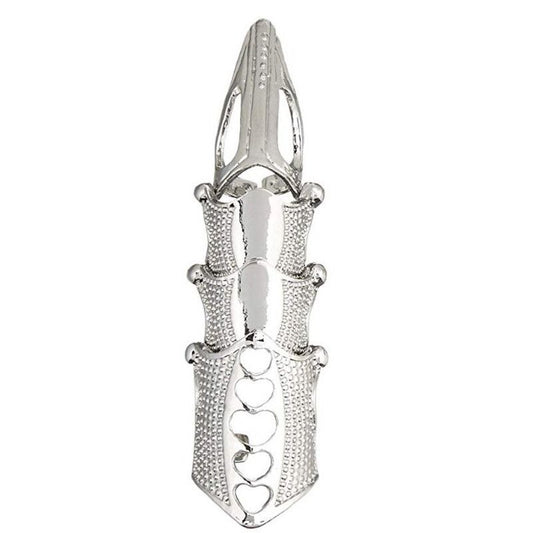 Silver Vintage Finger Ring Punk Style Spiky Joint