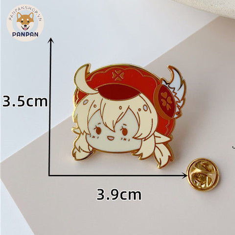 Game Genshin Impact Brooch Klee Zhongli Xiao Keqing Metal Cute