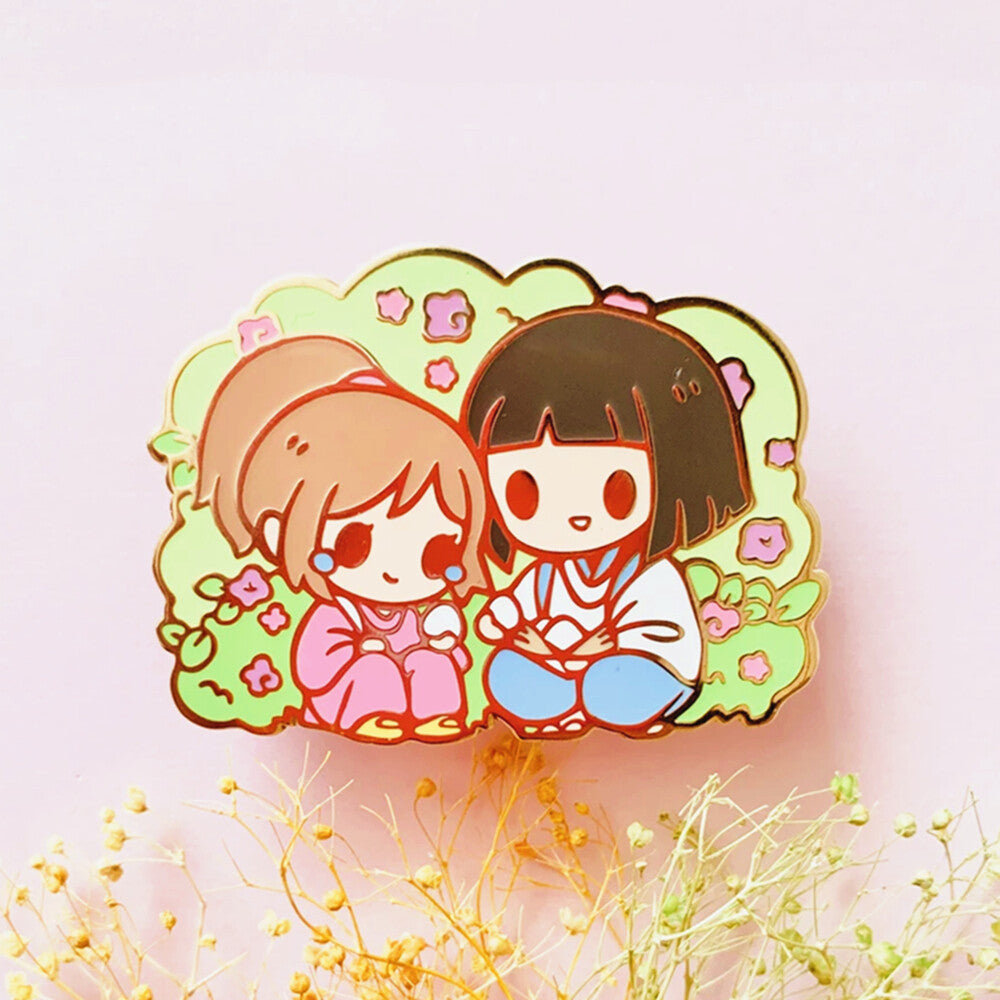 Haku and Chihiro Cartoon Enamel Pin Badge Lapel Brooch
