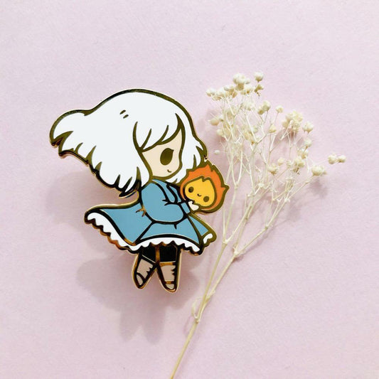 pins Howl's Moving Castle Sophie Calcifer Anime Ghibli